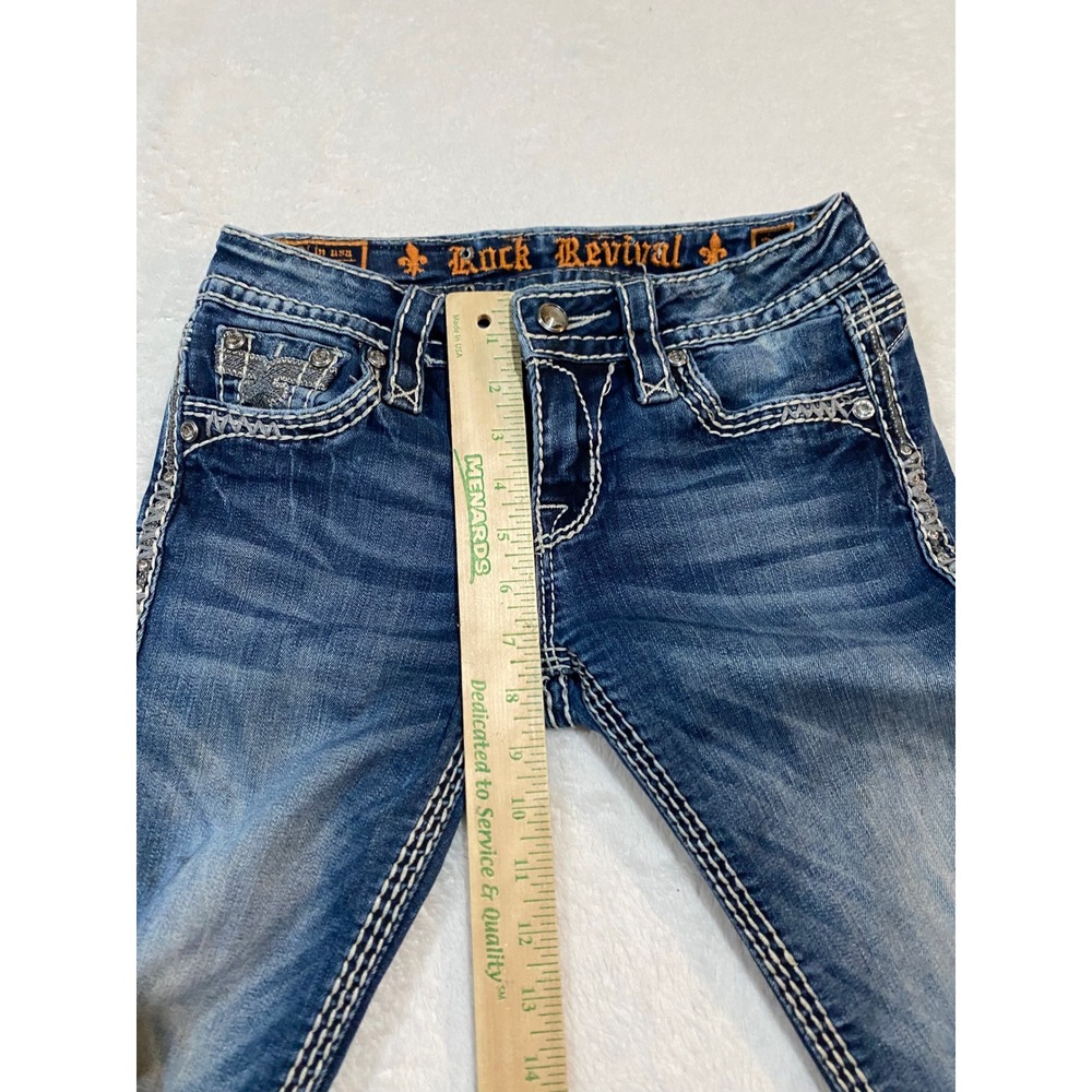 Rock Revival Sherry Bootcut Jeans Size 26 Medium Wash Embellished E8439BR - Picture 4 of 15